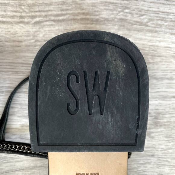 Stuart Weitzman Black Sandals with Chain straps Size 6 Block Heel - Picture 8 of 12